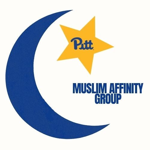 Muslim Affinity Group logo featuring a blue crescent moon and gold star